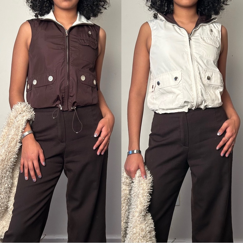 Ralph Lauren Brown and Cream Reversible Vest